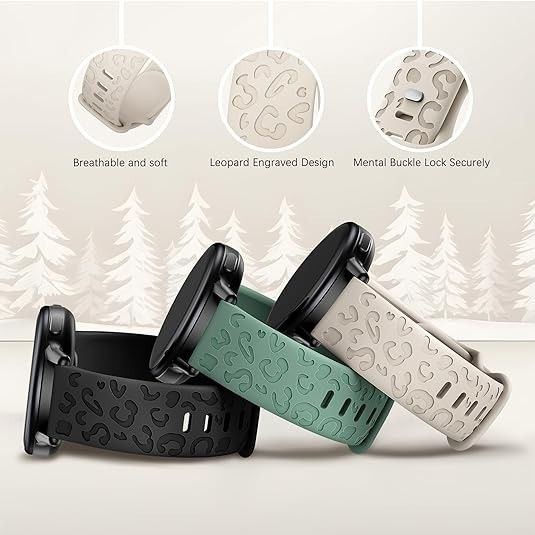 18 มม.22 มม.ซิลิโคน Cheetah เสือดาวแกะสลักสําหรับ Garmin Vivoactive 4 4 S Forerunner 265 265S 255 255S เพลง Venu 2 2 2s 3