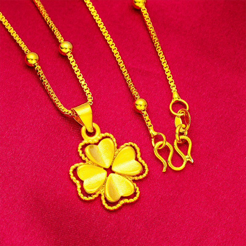 เวียดนามทรายทองสาวแฟชั ่ น Leaf จี ้ เครื ่ องประดับทองเหลือง Electroplating สี ่ ใบ Clover กล ่ อง Aberdeen กระเป ๋ าลูกปัดสร ้ อยคอแฟชั ่ นที ่ ไม ่ ซ ้ ํากันทั ้ งหมด @