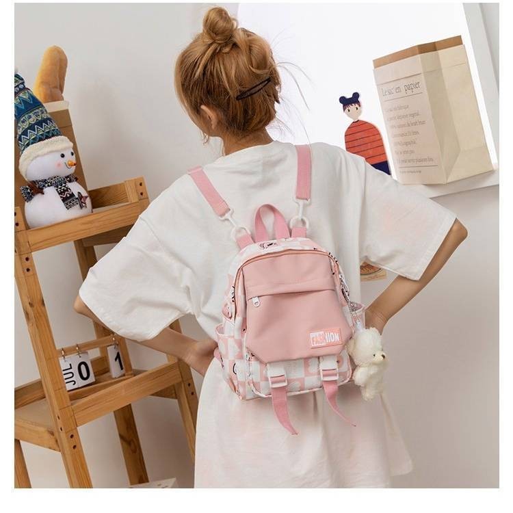 Little Fresh Girl กระเป ๋ านักเรียน ins All-Match อินเทรนด ์ การจับคู ่ สีแฟชั ่ นกระเป ๋ าสะพายไหล ่ กระเป ๋ าเป ้ สะพายหลังอเนกประสงค ์ กระเป ๋ า Messenger ลําลอง