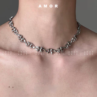 European and American style irregular hip-hop necklace metal trend unisex collarbone chain in stock
