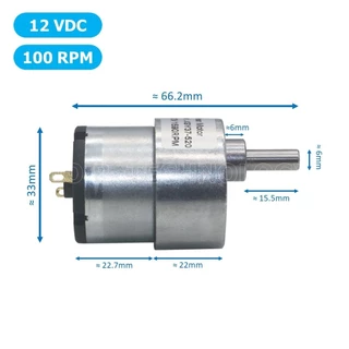 มอเตอร์เกียร์ มอเตอร์อเนกประสงค์ JGB37-520 Motor gear DC 6V 12V 24VDC 12/45/100/107/200/320/600/960RPM (แกนขนาด 6mm, ...