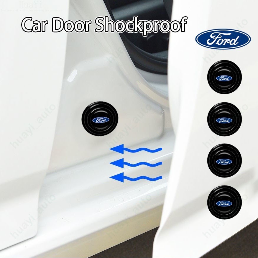 Ford Car Door Protector โช้คอัพยางฉนวนกันเสียง Pad สําหรับ Ranger Bronco Focus Kuga Ka EcoSport Territory Transit F-Series Maverick Figo รถอุปกรณ์เสริม