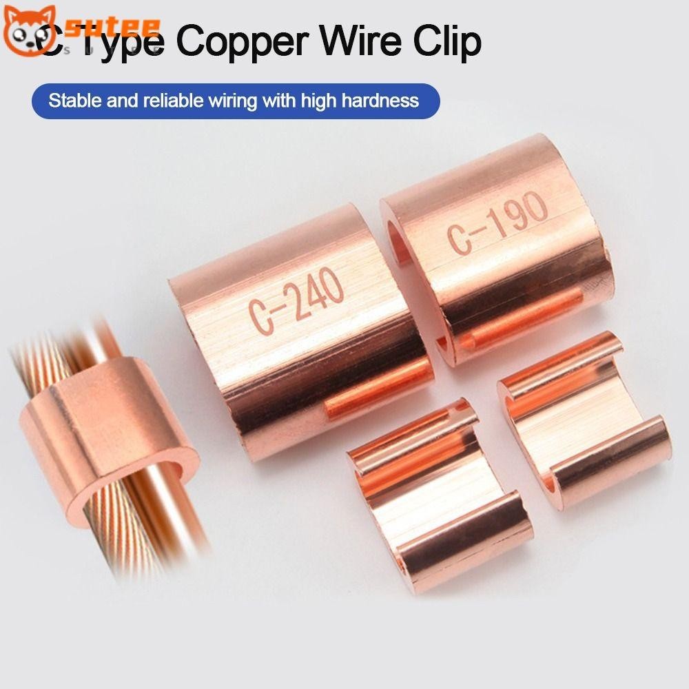 Sutee ลวดทองแดง Clip,C Type Copper Wire Connector, Parallel Cable Clamping Buckle ทองแดง C-รูป Clamp