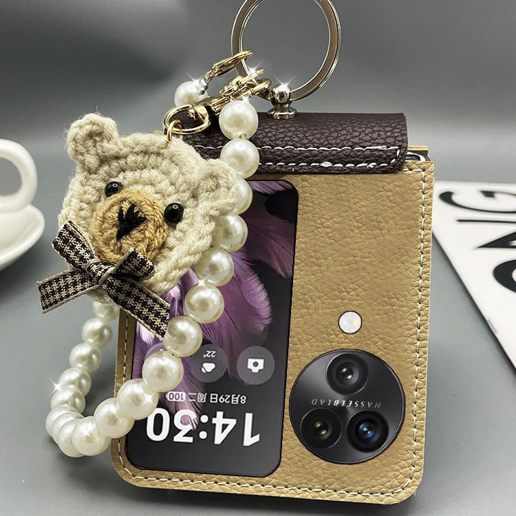 เหมาะสําหรับoppo Find N3 Flipเคสโทรศัพท ์ หน ้ าจอพับได ้ หนังN2 Flipแบบพกพาคู ่ Anti-Fall Shell