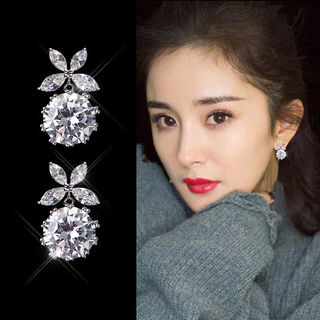 หรูหราสไตล ์ ใหม ่ ประณีตอารมณ ์ หรูหราแฟชั ่ น Rhinestone ต ่ างหูมุกเพชรเต ็ มรูปแบบ