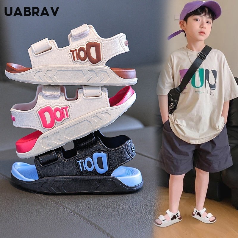 UABRAV รองเท้าแตะเด็ก ใส่สบาย อินเทรนด์ กันลื่น เวอร์ชั่นเกาหลี รองเท้าไปทะเล รองเท้าแตะแฟชั่น