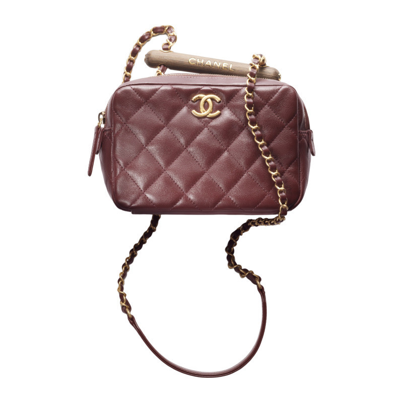Chanel/Chanel 2023 New Women's Lambskin Mini Bowling Bag Single Shoulder Crossbody