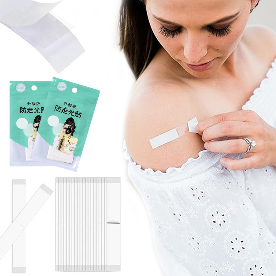36 ชิ ้ นโปร ่ งใสใสเทปสองด ้ านสําหรับเสื ้ อผ ้ าชุดผิว Anti-exposure กาวสติกเกอร ์ แถบ Bra ลื ่ นคงที ่