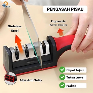 Pplus Alat Asahan Pengasah Penajam Pisau 4 slot  4 in1 / Alat Pengasah Pisau dan Gunting 4 in 1