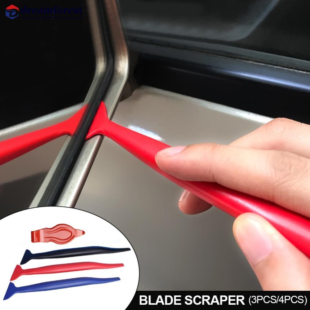 Dreamforest 3 ชิ้น/4 ชิ้นรถ Wrap Micro Stick ไม้กวาดหุ้มยางชุดมุม Scraper Curves Slot ไวนิล Gap ฟิล์มเครื่องมือสามความแข็ง G4P8
