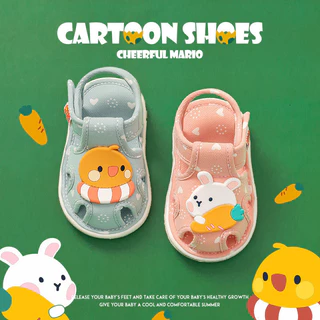 Cheerful Mario รองเท้ารัดส้นเด็กเด็กหัดเดิน กันลื่น นิ่มๆ น่ารัก รองเท้าแตะรัดส้นหัดเดินฤดูร้อน รองเท้านิ่มแรกเกิด