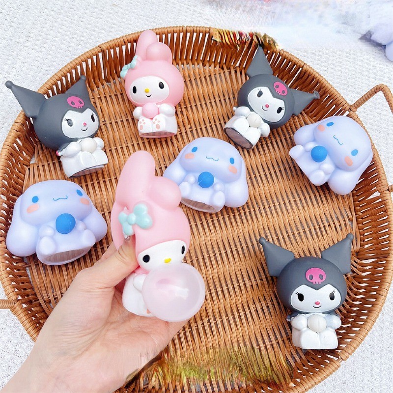 Kawaii Kuromi Melody ช้า Rebound Unzip ของเล่น Fidget น่ารักเป่าฟองเด็กผู้ใหญ่ความเครียดบรรเทา Senso