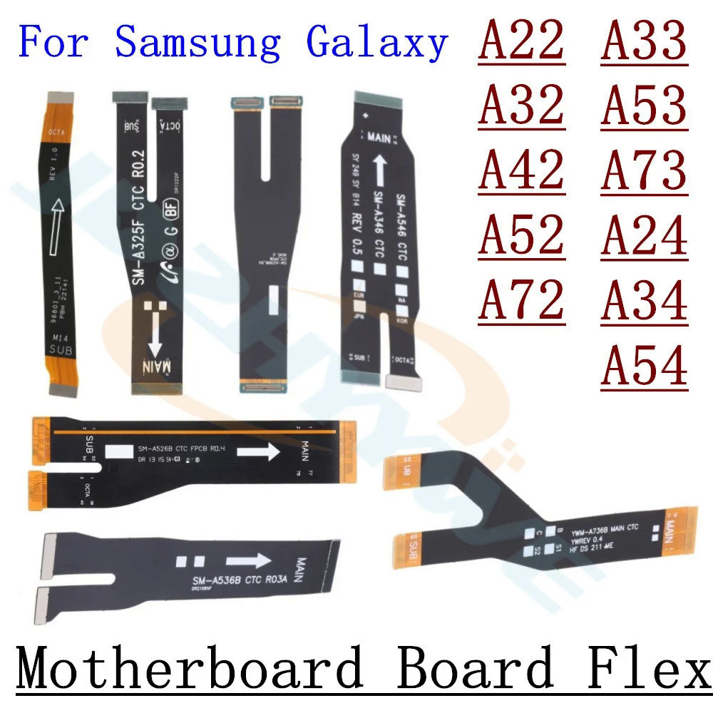 บอร์ดหลักตัวเชื่อมต่อเมนบอร์ด Flex สําหรับ Samsung Galaxy A22 A32 A42 A52 A72 A33 A53 A73 A24 A34 A5