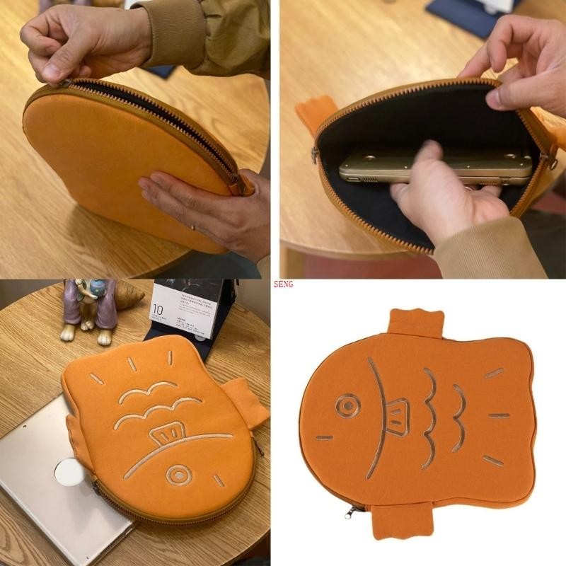 เส็ง 11 13 แล็ปท็อปแขนกระเป๋าปลารูปแล็ปท็อปกรณีน่ารักการ์ตูนแล็ปท็อปกระเป๋าถือน่ารักแล็ปท็อปปกคลุมสําหรับอุปกรณ์