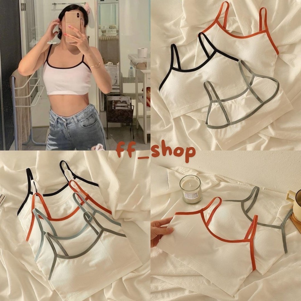 🛒FF.shop🛒สปอร์ตบราสายเดี่ยว สำหรับผู้หญิง ดันทรง#BRA004