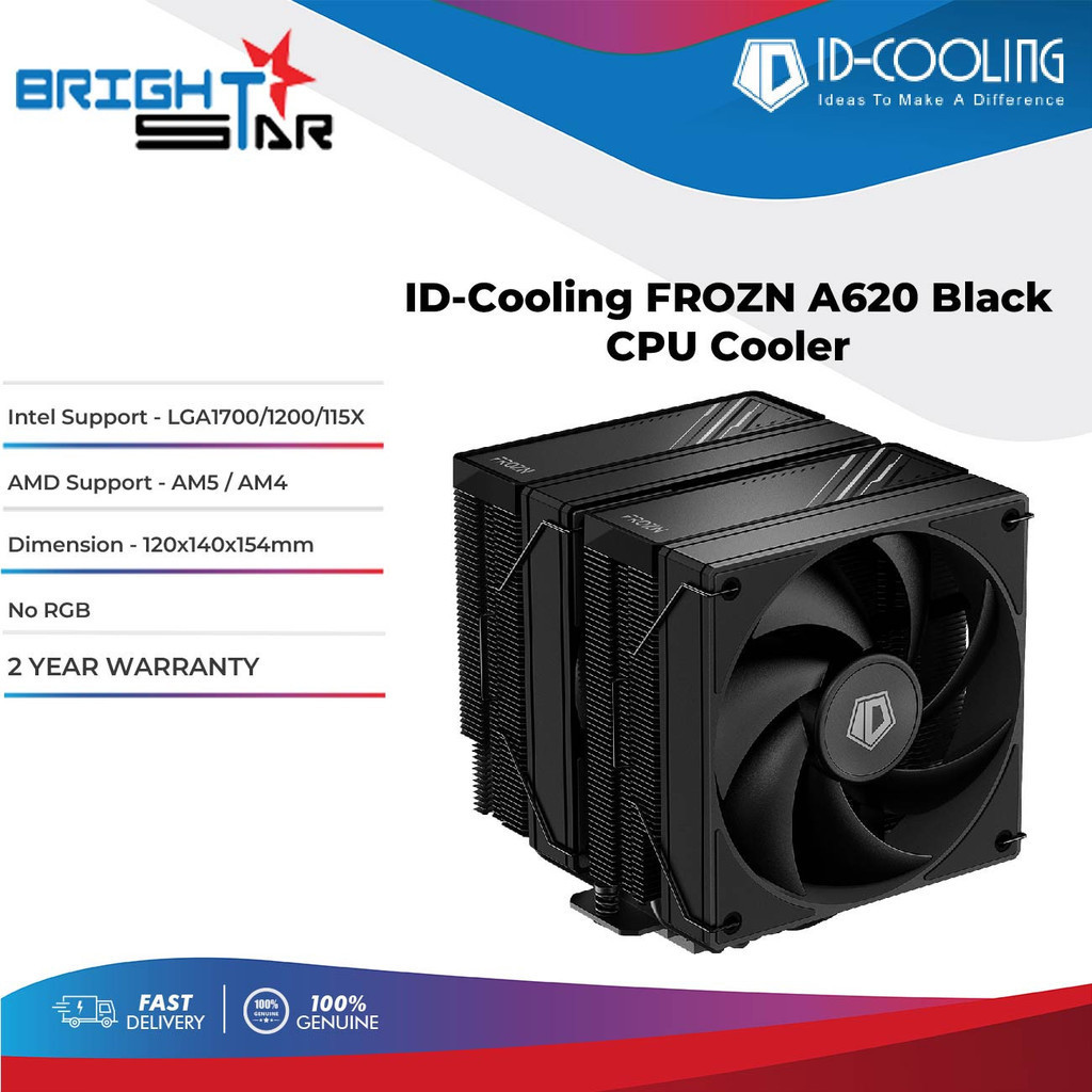 Id-cooling FROZN A620 คูลเลอร ์ CPU สีดํา ( LGA1700/1200/115x/AM4/AM5