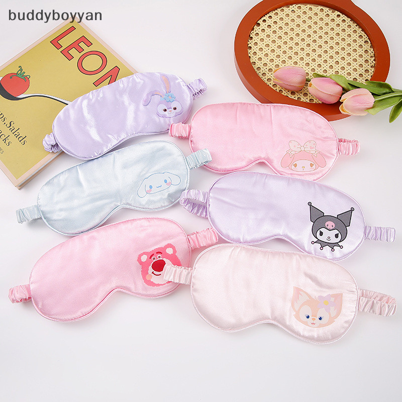 Bbth Sanrio เลียนแบบ Silk Eye Mask สําหรับ Sleeping Breathable Eyeshade สําหรับเดินทาง Nap Soft Comfort Blindfold Night Eyepatch Vary