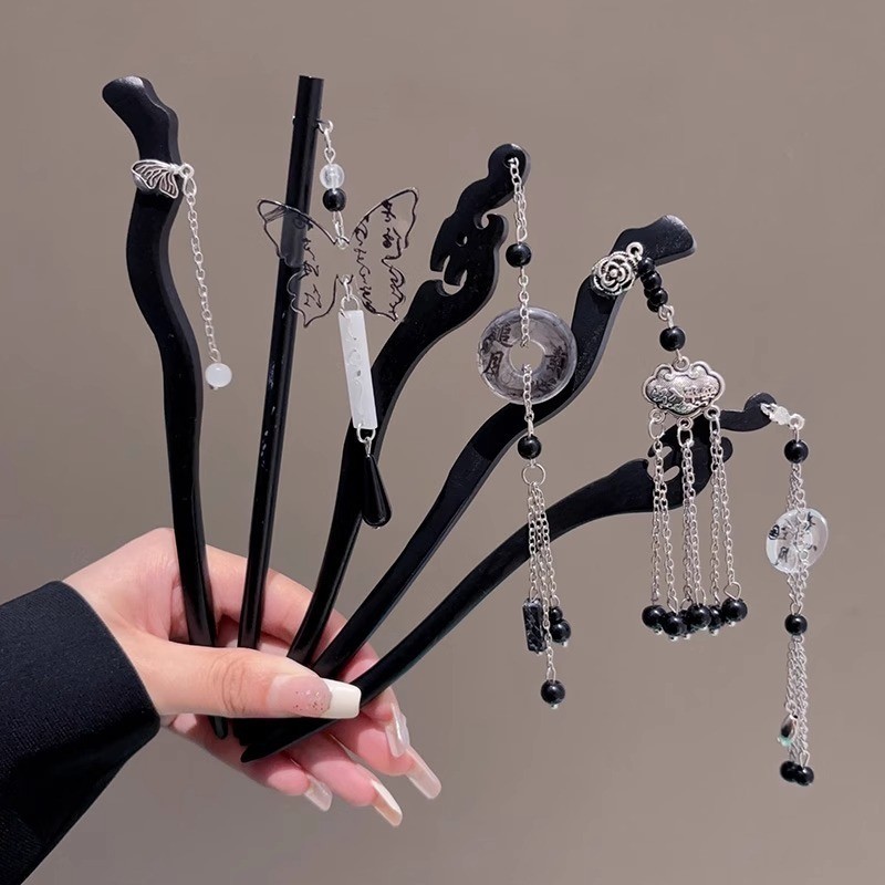 สไตล ์ จีนใหม ่ ไม ้ จันทน ์ พู ่ Hairpin สไตล ์ โบราณดอกไม ้ Hairpin อุปกรณ ์ เสริมผม