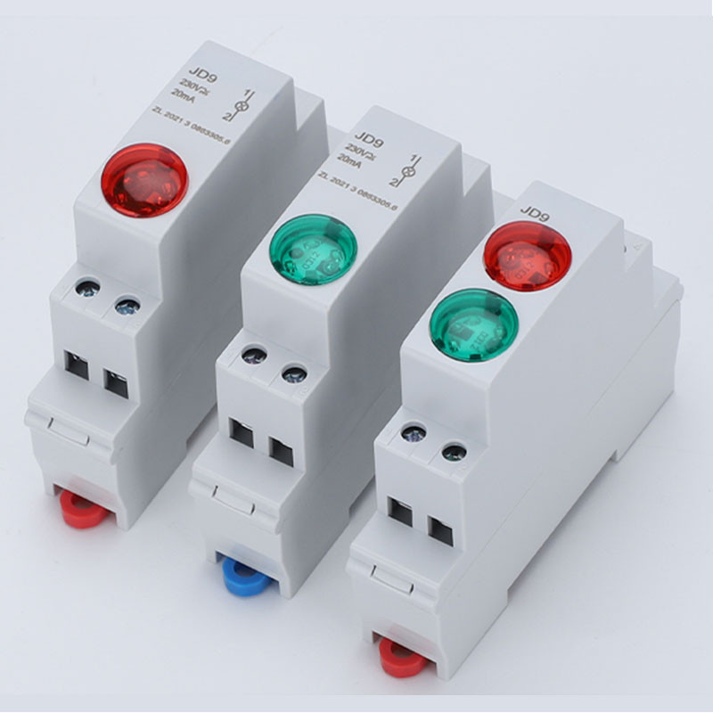 ไฟสัญญาณราง DIN ไฟ LED ไฟแสดงสถานะ Mount ไฟสัญญาณ DC AC220v 24V สีเขียวสีแดงเริ่มหยุดตัวบ่งชี้การทำงาน JD9