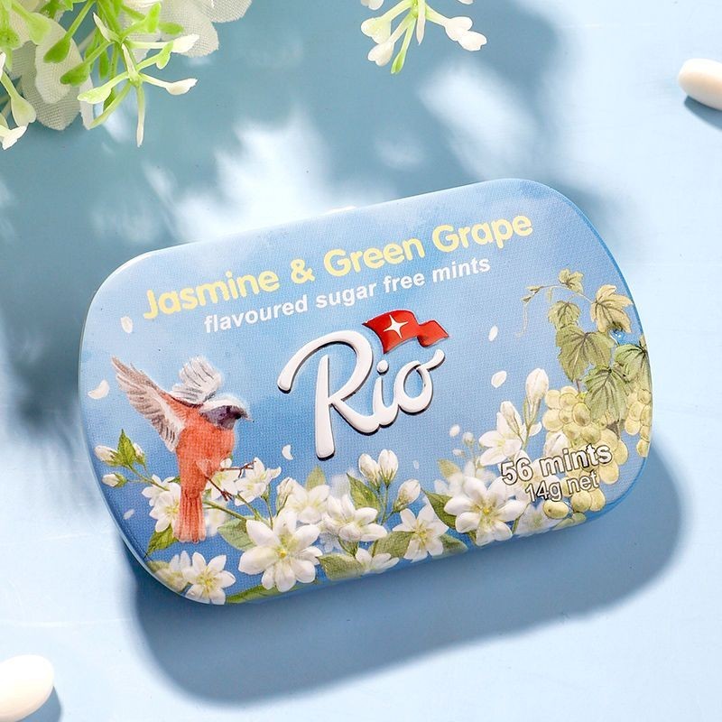 Rio ลูกอมจูบปราศจากน้ําตาล Cherry Blossom ของขวัญจํากัดสาวลมหายใจสดชื่น Mint Candy รส Rose Hard Cand