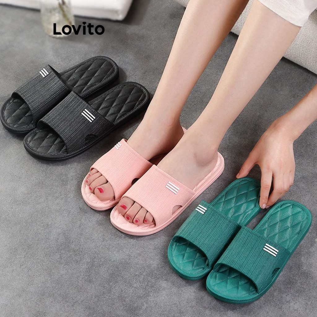 Lovito รองเท้าแตะผู้หญิง ใส่ในบ้าน ใส่สบาย สไตล์ลำลอง LFA32423