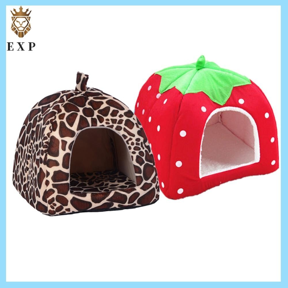 [explosion1.th] Soft Strawberry Pet Dog Cat House Kennel Doggy Fashion Cushion Basket