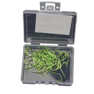 ใหม่ 50 ชิ้น/กล่องแบนแขนเหล็กคาร์บอนสูงตะขอตกปลาเดี่ยว 6 #-10 # Non-Barb Fishhook สําหรับปลาคาร์พอุปกรณ์ตกปลา