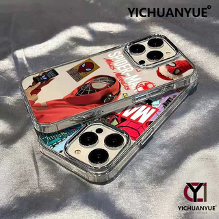 สำหรับ iPhone 11 13 12 14 15 16 pro Max XR Xsmax 6 7 8 14 15 16 Plus SE 2020 สไปเดอร์ เคสไอโฟนเคสใสกันกระแทกเคสซิลิโคน