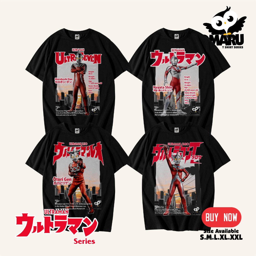 Omaru เสื ้ อยืดผู ้ ใหญ ่ Ultraman Series Unisex Ultraman Zoffy Ultraman Taro Ultraman Seven Ultram