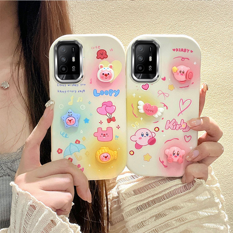 เคส OPPO RENO 6Z RENO 6 RENO 5 RENO 4 น่ารักตุ๊กตาโทรศัพท์กรณีชุบป้องกันกรอบรูป BBDD