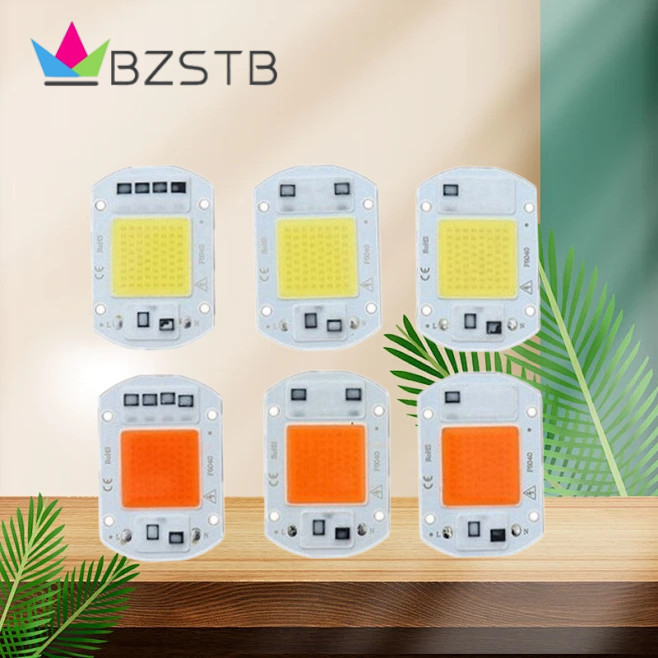 Bzstb หลอดไฟ LED COB ไร้ไดรเวอร์ AC220V 110V ชิปพลิกได้ในตัว 20W30W50W เลนส์ แสงวอร์มไลท์ แสงสีขาว สีแดง สีฟ้า สีเขียว