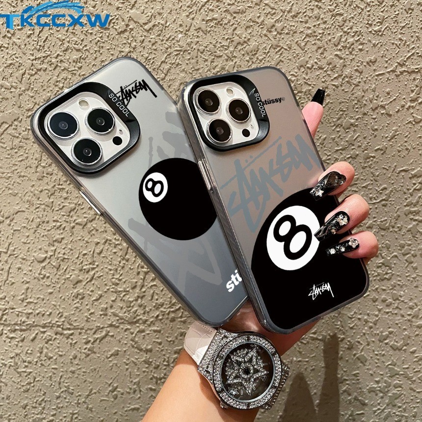 สําหรับ Xiaomi Poco X6 X5 Pro M5S F5 F6 Pro C65 M3 F3 เคสโทรศัพท์ INS Cool Stussy บิลเลียดสีเงิน Double-Layer กันกระแทกนุ่ม