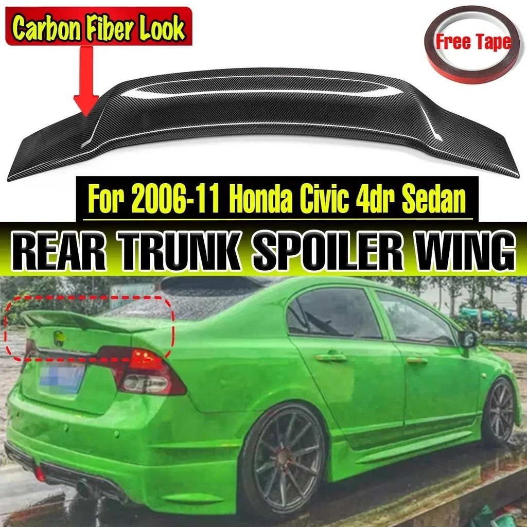 ใหม่รถด้านหลังสปอยเลอร์ Lip Boot Lip Extension สําหรับ Honda สําหรับ Civic 8th 2006-2011 9th 2012-2015 ด้านหลังสปอยเลอร์ Wing Lip Body Kit