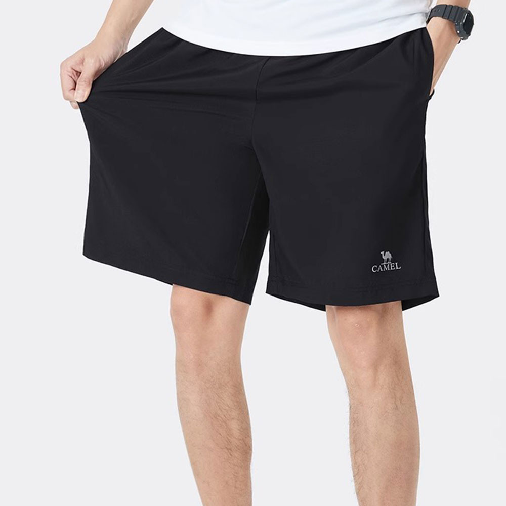 อูฐสําหรับผู้ชายและผู้หญิงคู่กางเกงขาสั้นแห้งเร็วแสงระบายอากาศหลวมตรงขากลางแจ้งสบายๆไตรมาสกางเกงกางเกงสีดําฤดูร้อน - รูปที่ 4