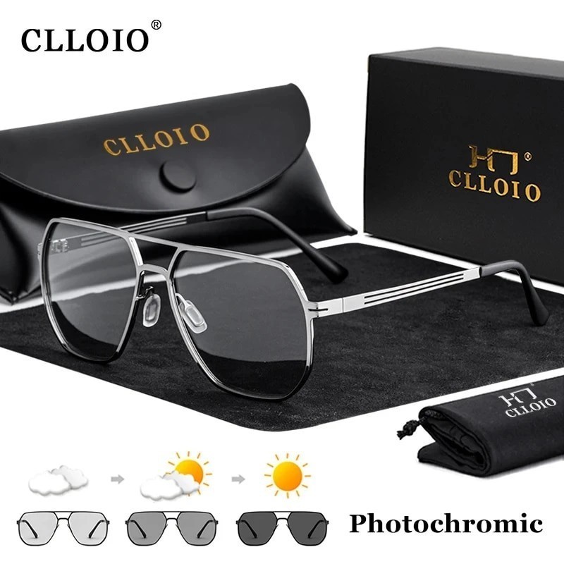 BC CLLOIO Fashion High Quality Photochromic Sunglasses Men Women Polarized Sun Glasses Chameleon Anti-glare Driving Ocul