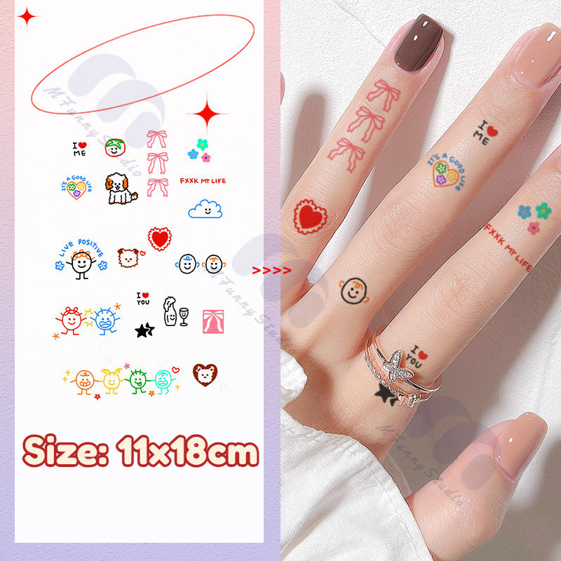 【MF Magic Tattoo 】 รอยสักชั ่ วคราวน ้ อยสดติดทนนาน 7-15 วันกันน ้ ําป ้ องกันการขัดถู