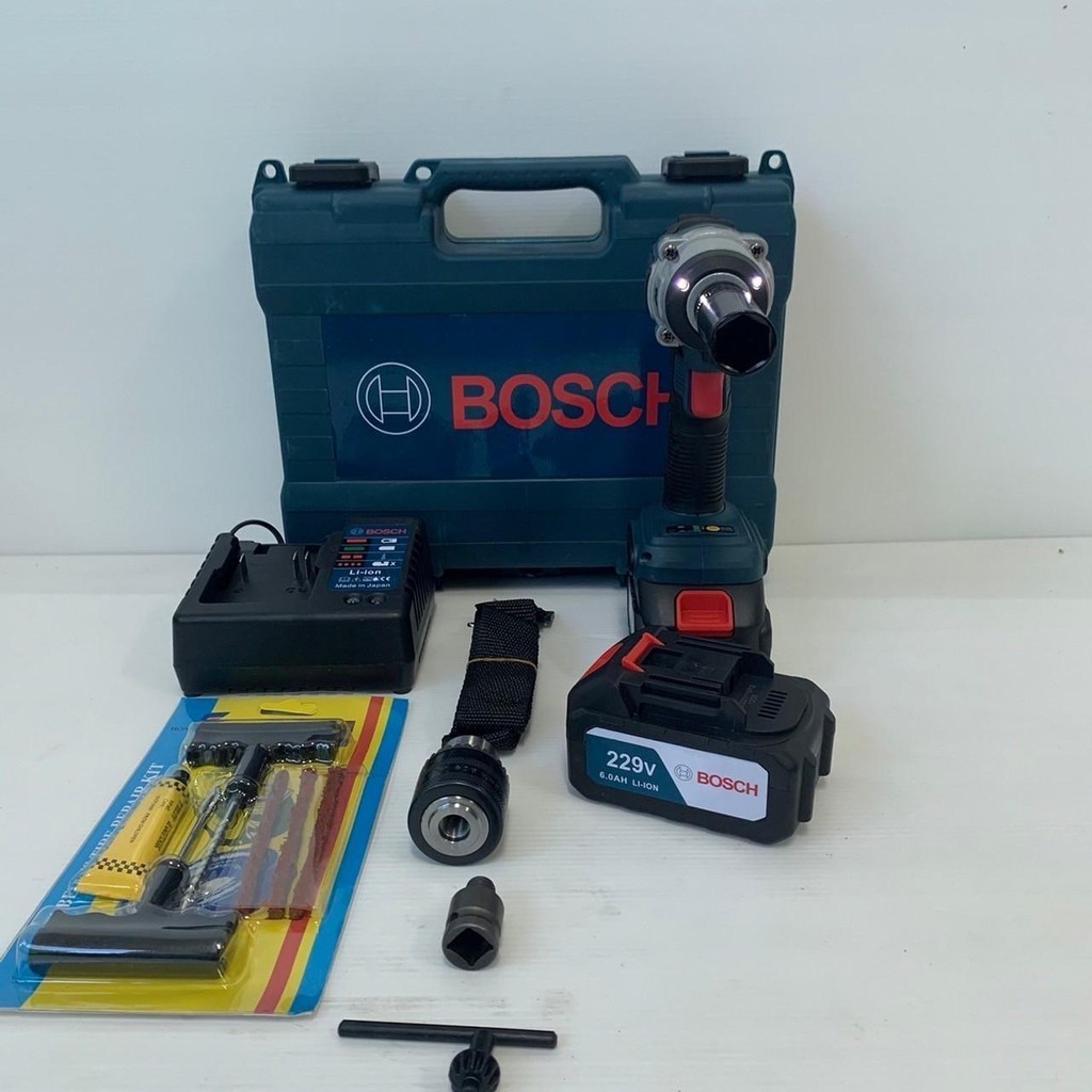 BO SCH บล็อคไฟฟ้า 229V ชุดประแจ แถมดอก ถอดล้อรถยนต์ได้ ปรับเป็นสว่านได้ เอนกประสงค์ ประกันนาน คุ้ม