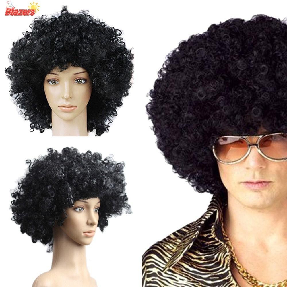 Blazers สีดํา Afro Curly วิกผมของขวัญแฟชั ่ น Clown คอสเพลย ์ Props แฟนฟุตบอล Children/Adults Dressing