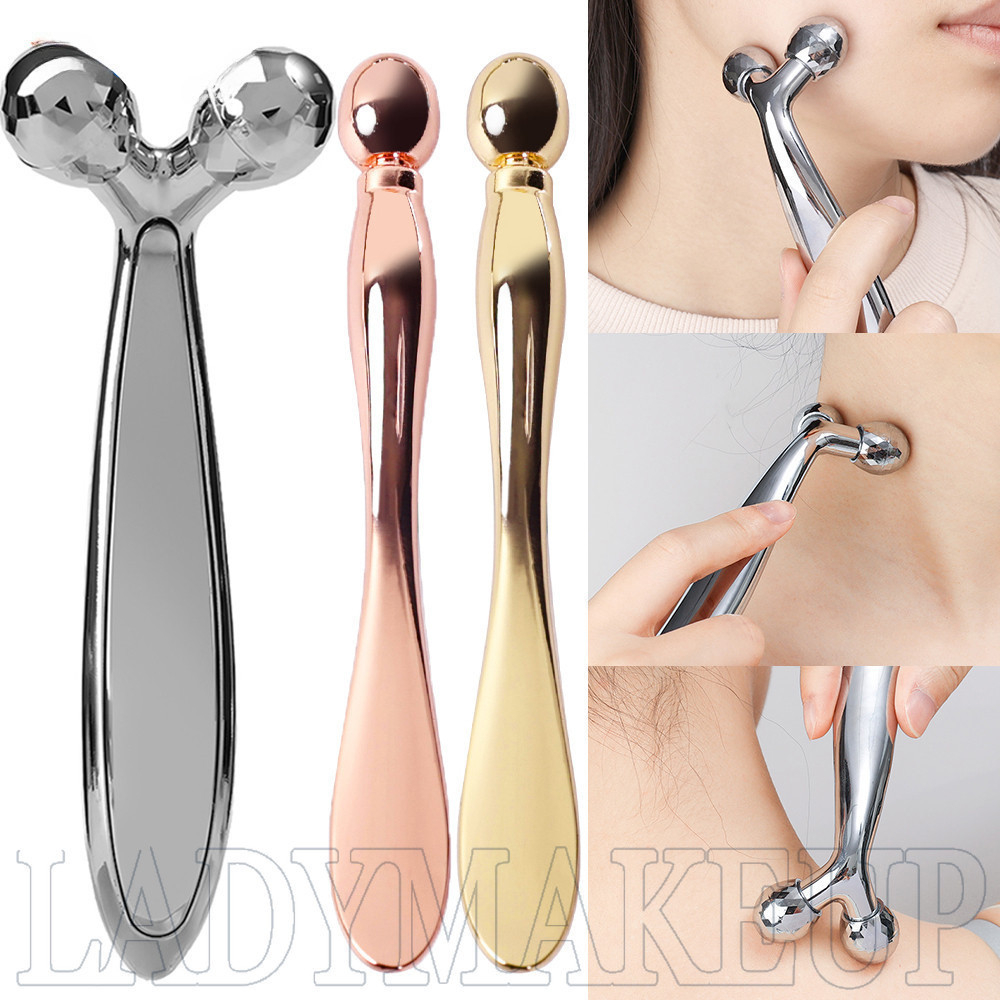 3d Roller V Face Wrinkle Remover Massager-Thin Body Slimming Shaping เครื่องมือนวด- คู่มือ Y รูปร่าง Smaller Face Massager Stick