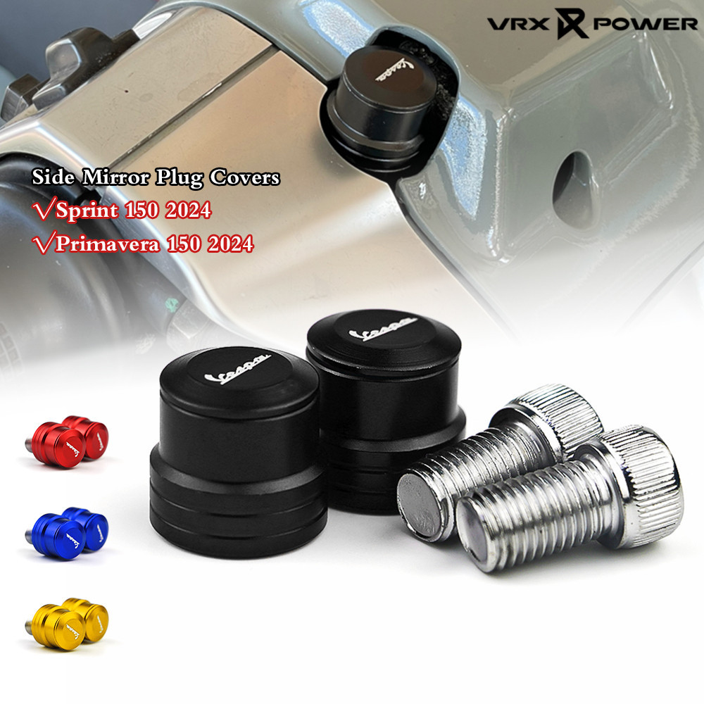 CNC อะแดปเตอร์ปลั๊กรูกระจกมองข้างพร้อมน็อต M10 กสําหรับ VESPA Sprint Primavera 150 2024 2025