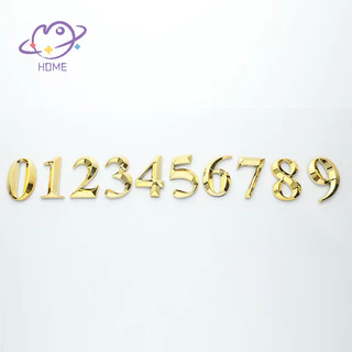 [mayhome] 1 ชิ้นความสูง 5 ซม.Golden Home สติกเกอร์ที่อยู่ประตูป้ายทอง Modern House Number {TH}