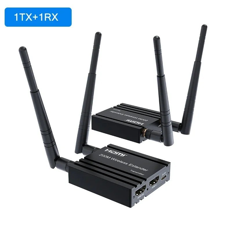200m Wireless HDMI Extender หน้าจอ Share1080P WiFi Video Extender รองรับ 1 ถึง 4 จอแสดงผลไร้สายสําหรับ NVR กล้องแล็ปท็อปพีซี HDTV