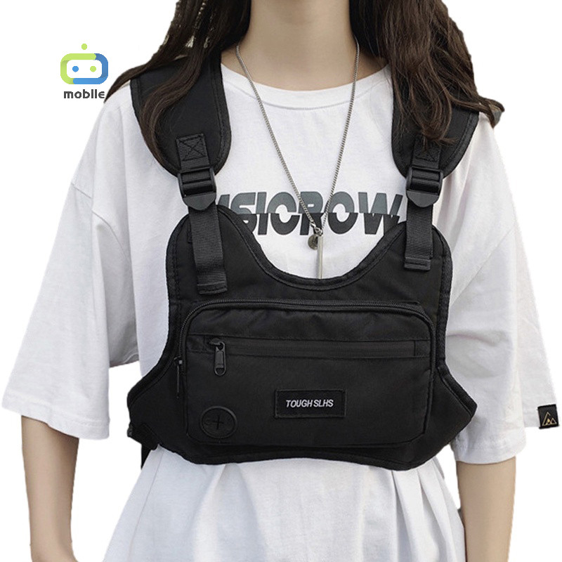 [maygood] เสื้อกั๊กกันน้ํากลางแจ้งแฟชั่นเครื่องมือกระเป๋าคาดหน้าอกฮิปฮอปหล่อเสื้อกั๊กแจ๊กเก็ตกระเป๋าคาดหน้าอกแบบพกพา {TH}