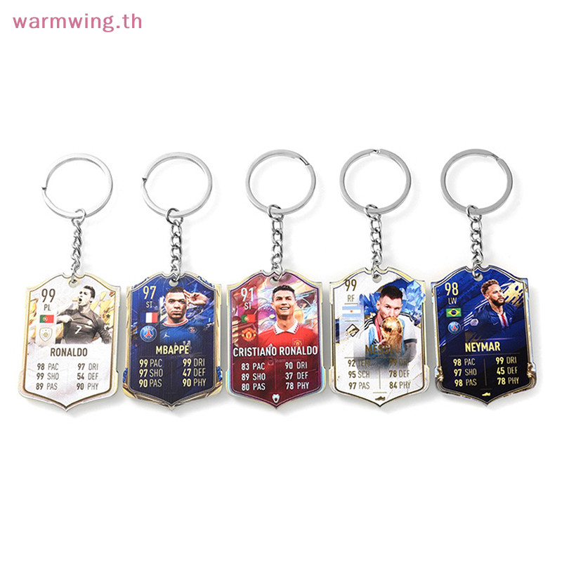 Warmwing ผู ้ เล ่ นฟุตบอลพวงกุญแจรถฟุตบอลคะแนนการ ์ ดพวงกุญแจผู ้ เล ่ นฟุตบอลรอบกระเป ๋ าเป ้ สะพายหลังตกแต ่ งแฟนคอลเลกชันของขวัญ TH