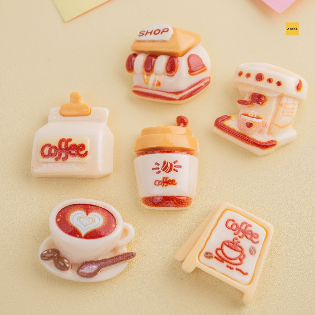 [3 #] อุปกรณ์เรซิน ทําเอง เครื่องชงกาแฟแพทช์เครื่องประดับกิ๊บครีมกาวเคสโทรศัพท์หัวเข็มขัดตู้เย็นสติกเกอร์อุปกรณ์ ZQQ