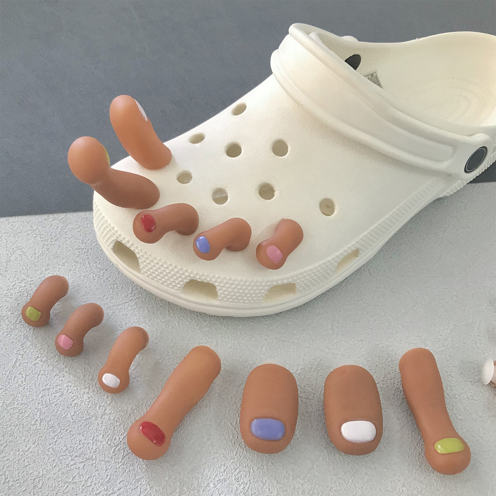 crosc charm jibbits clog jibbits ชุดหัวเข็มขัดรองเท้ายางไขว้ดอกไม้ DIY ใหม่พร้อมหมวกนิ้วเท้า 3D ที่ถอดออกได้