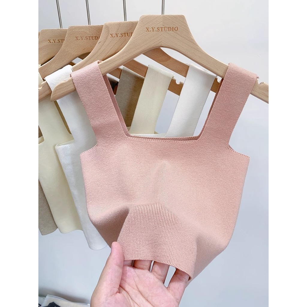 Gakki เสื้อกล้ามผู้หญิง  เสื้อไหมพรมแขนกุดถักผู้หญิง Camisole พร้อมส่ง 80037-1#