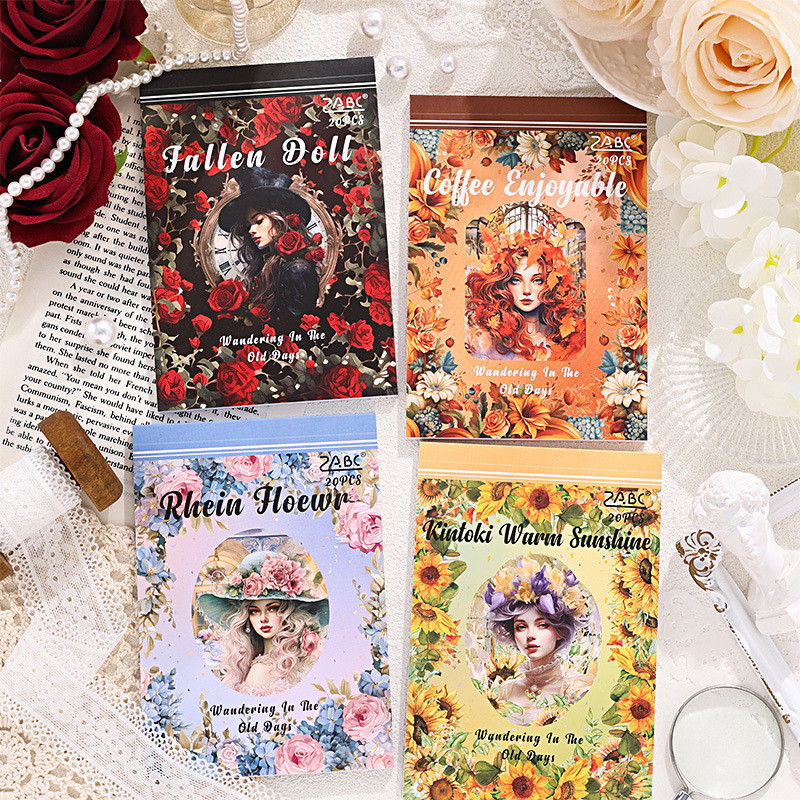 Qouzmo 20pcs/pacs Vintage ขยะวารสารภาพตัดปะ washi สติกเกอร ์ หนังสือ [กระจัดกระจาย Old Time Series ]diy สมุดภาพอุปกรณ ์ ไดอารี ่ deco ตัดมือทําสติกเกอร ์ bujo วัสดุเครื ่ องเขียน