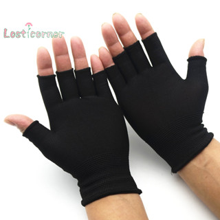 [Lostcorner] #รักษาความอบอุ่น# ถุงมือครึ่งนิ้ว ผ้าวูลถัก ผ้า…