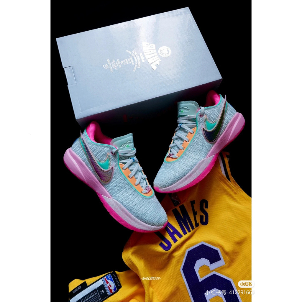 Lebron LBJ20 EP james20 รองเท้าบาสเก็ตบอลกีฬาสําหรับผู้ชายพร้อมกล่อง paperbag 9MF7